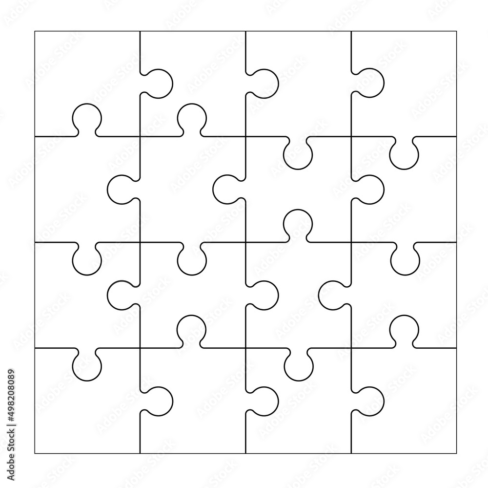 Set of black and white puzzle pieces isolated on a white background. Vector illustration Set of black and white puzzle pieces isolated on a white background. Vector illustration