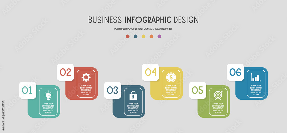 Infographic with business icons. Flowchart concept. Vector Stock Vector ...