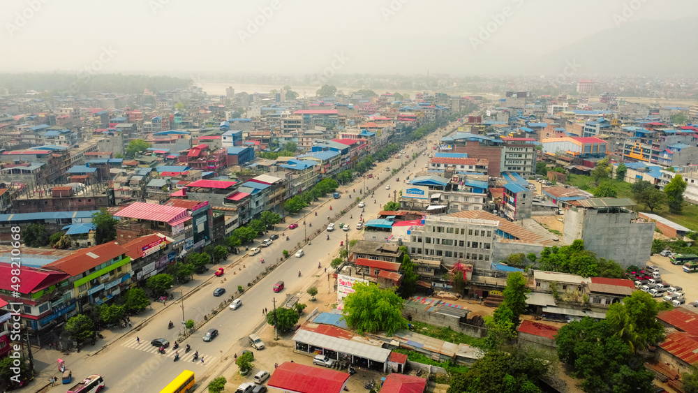 Fototapeta premium aerial view of the city