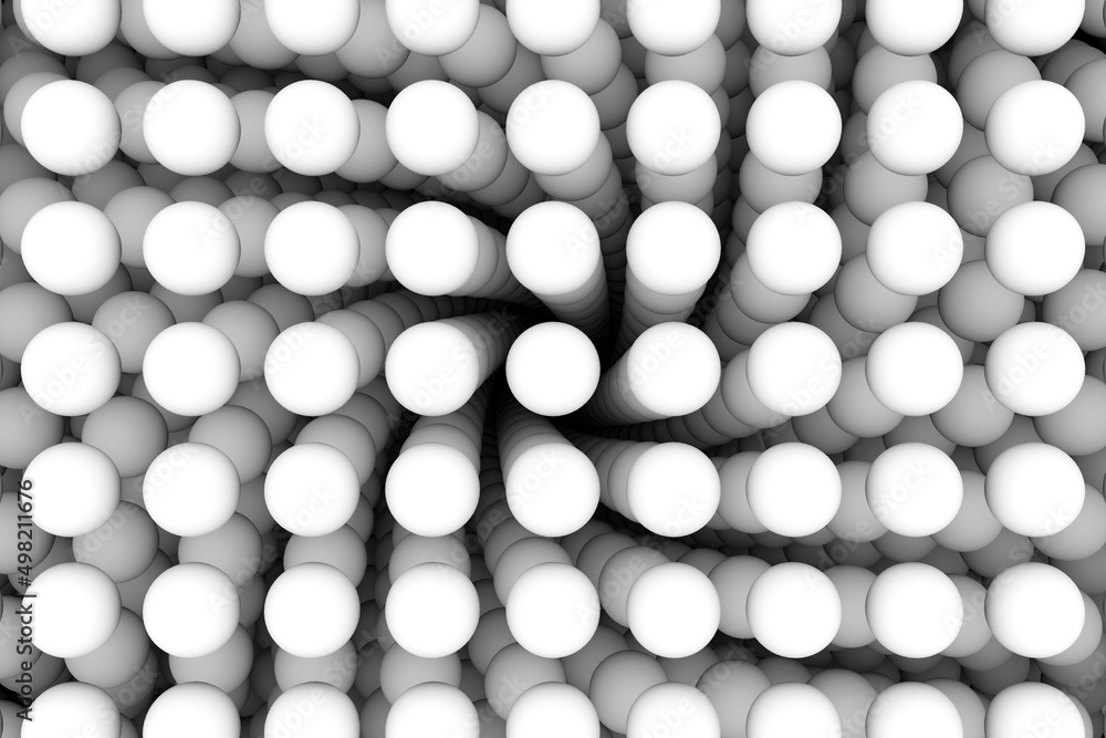 Black and white twist spheres abstract background 3D render illustration Black and white twist spheres abstract background 3D render illustration