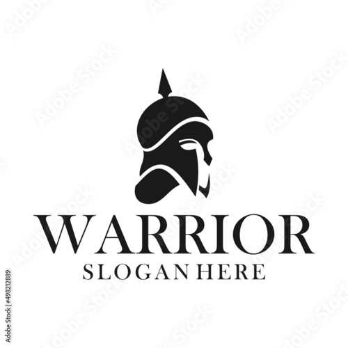 Spartan helmet gladiator logo icon design template. icon vector Illustration.