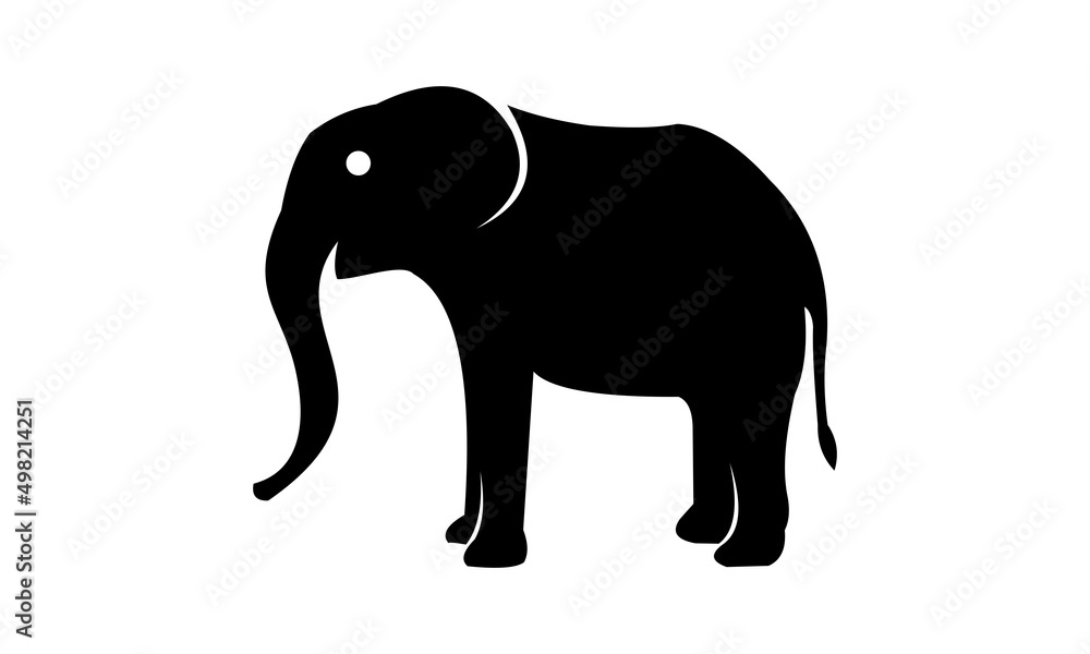 Obraz premium african elephant silhouette vector