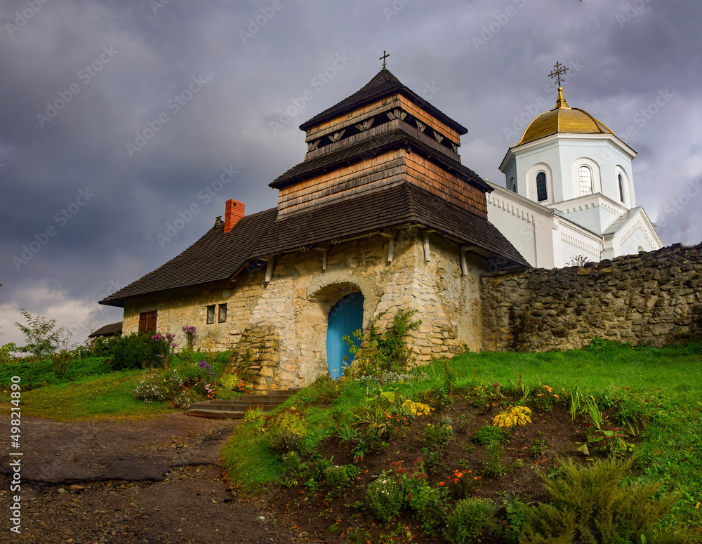 Historical fortified Church of the Nativity of the Virgin Mary in Pisky near Schyrets, Lviv region, Ukraine