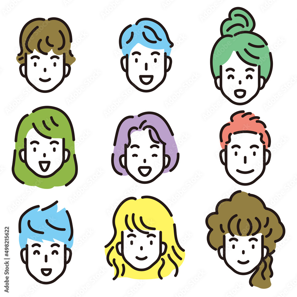 線画人物 線画人物