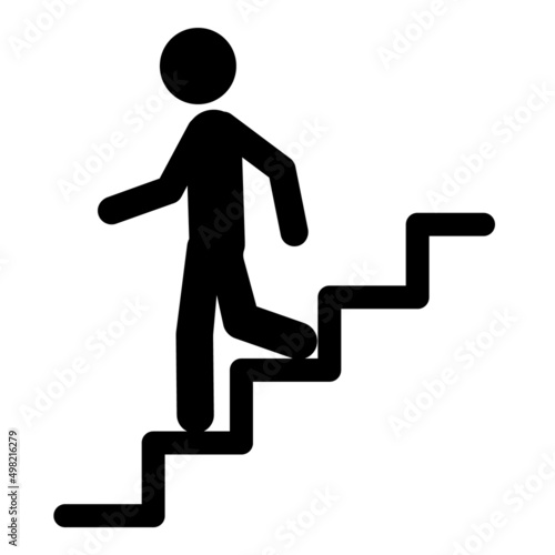 Go Down  Stairs  Sign Flat Icon Isolated On White Background