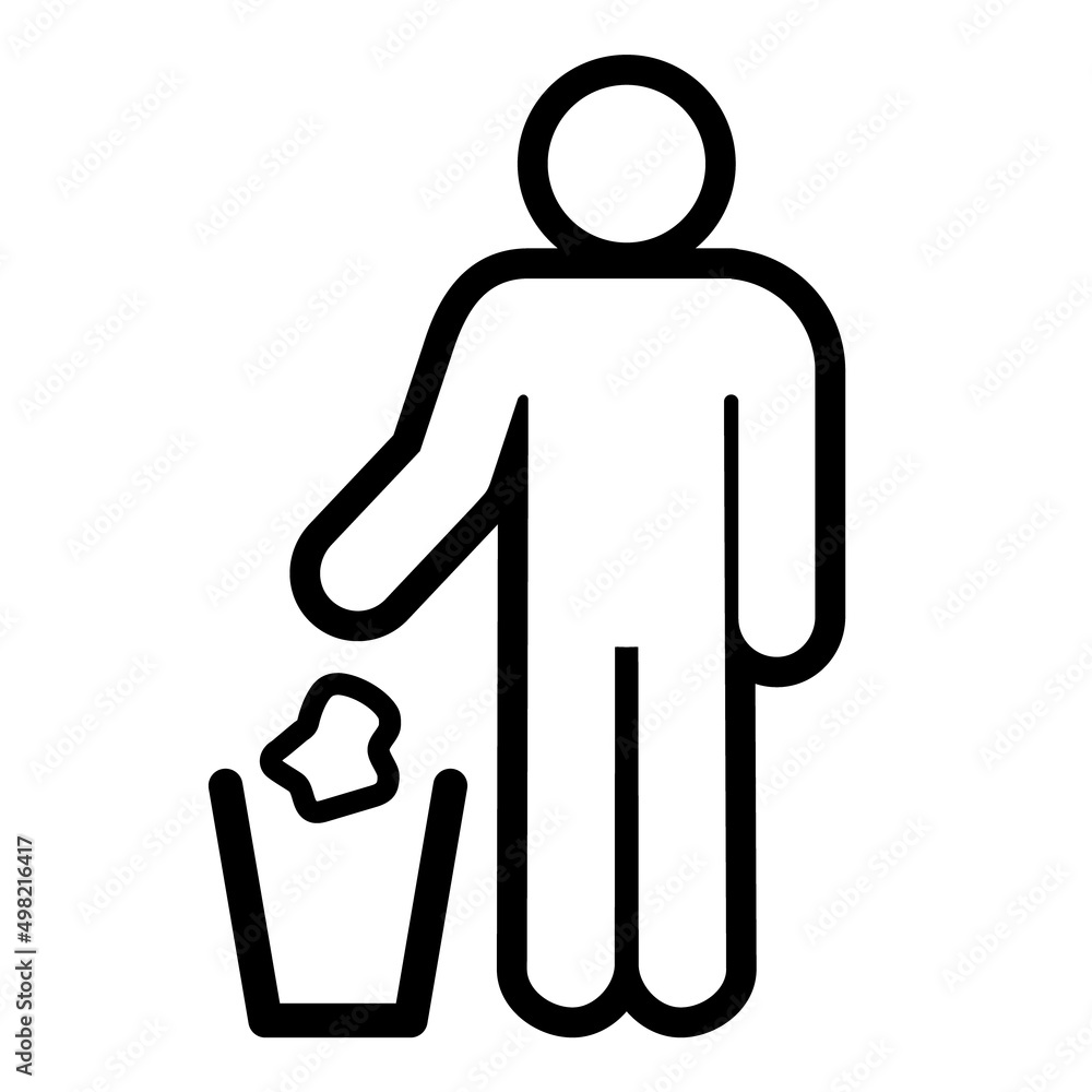 Garbage Sign Flat Icon Isolated On White Background