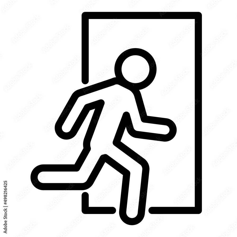 Emergency Exit Sign Flat Icon Isolated On White Background Emergency Exit Sign Flat Icon Isolated On White Background