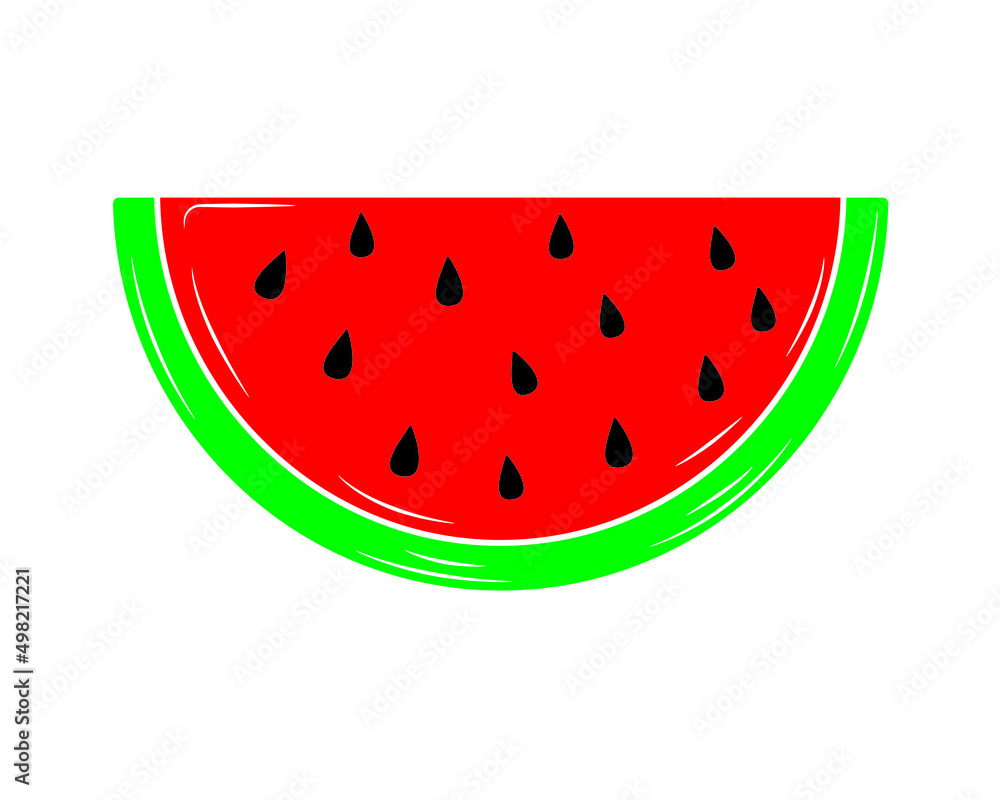 A piece of watermelon in isolate on a white background. Vector illustration A piece of watermelon in isolate on a white background. Vector illustration