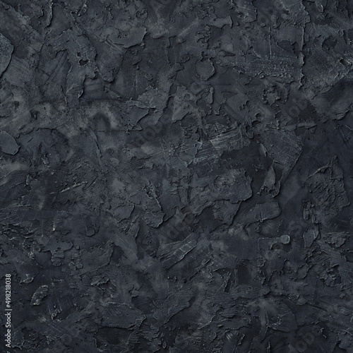 3D Fototapete Badezimmer - Fototapete Black plaster texture. Black stucco wall background. Top view.
