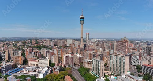 Aerial of Johannesburg, South Africa cityscape photo