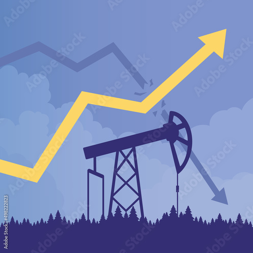 Oil price rising up. Crude oil commodity price growth, high demand