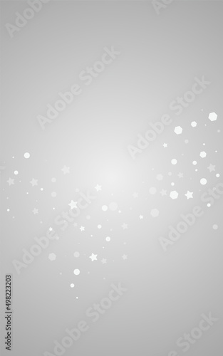 White Snowfall Vector Gray Background. Winter