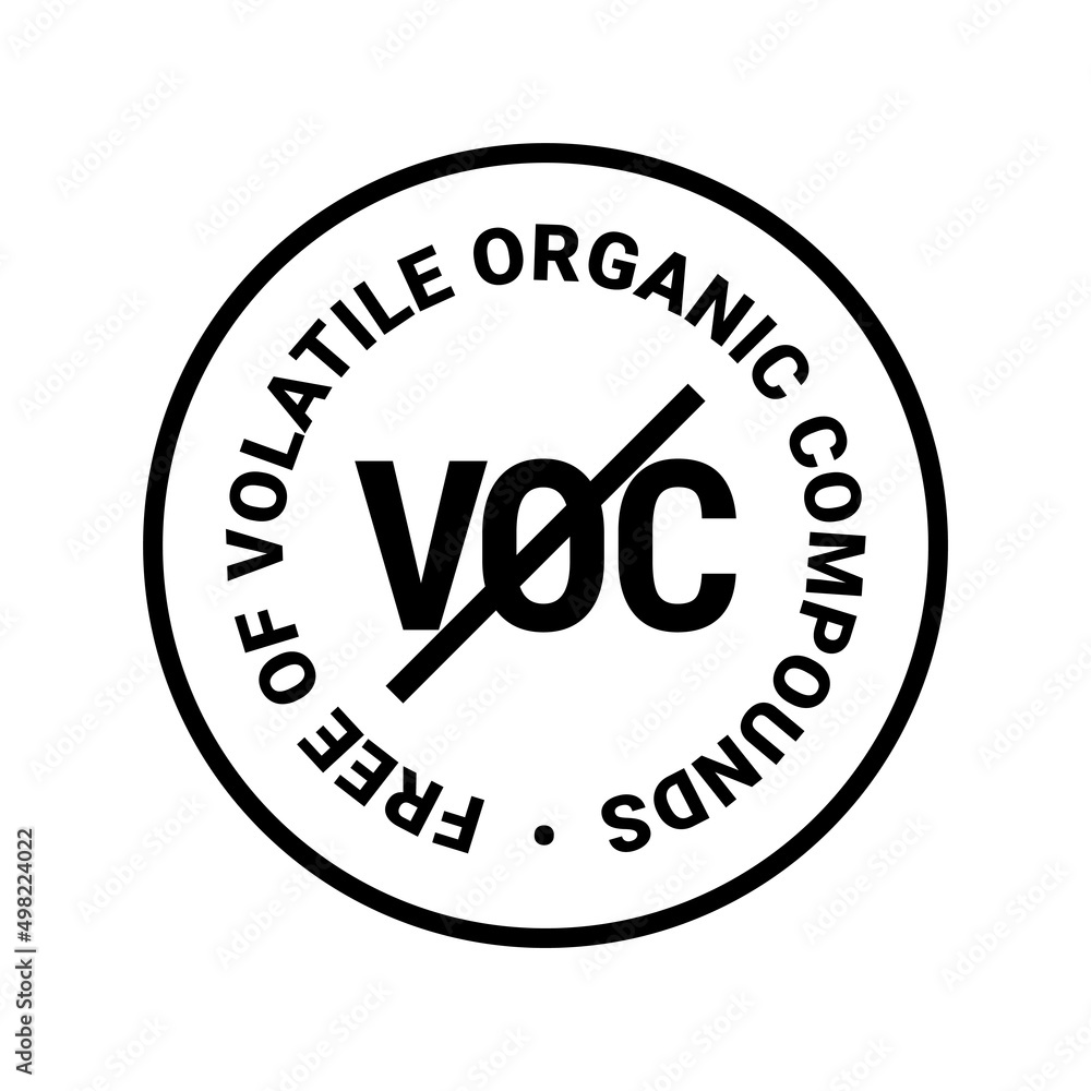 VOC - Volatile organic compounds vector badge icon