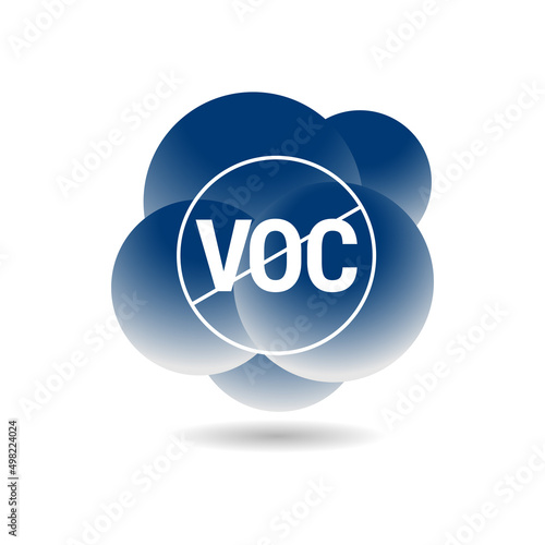 Valokuva VOC - Volatile organic compounds vector badge icon