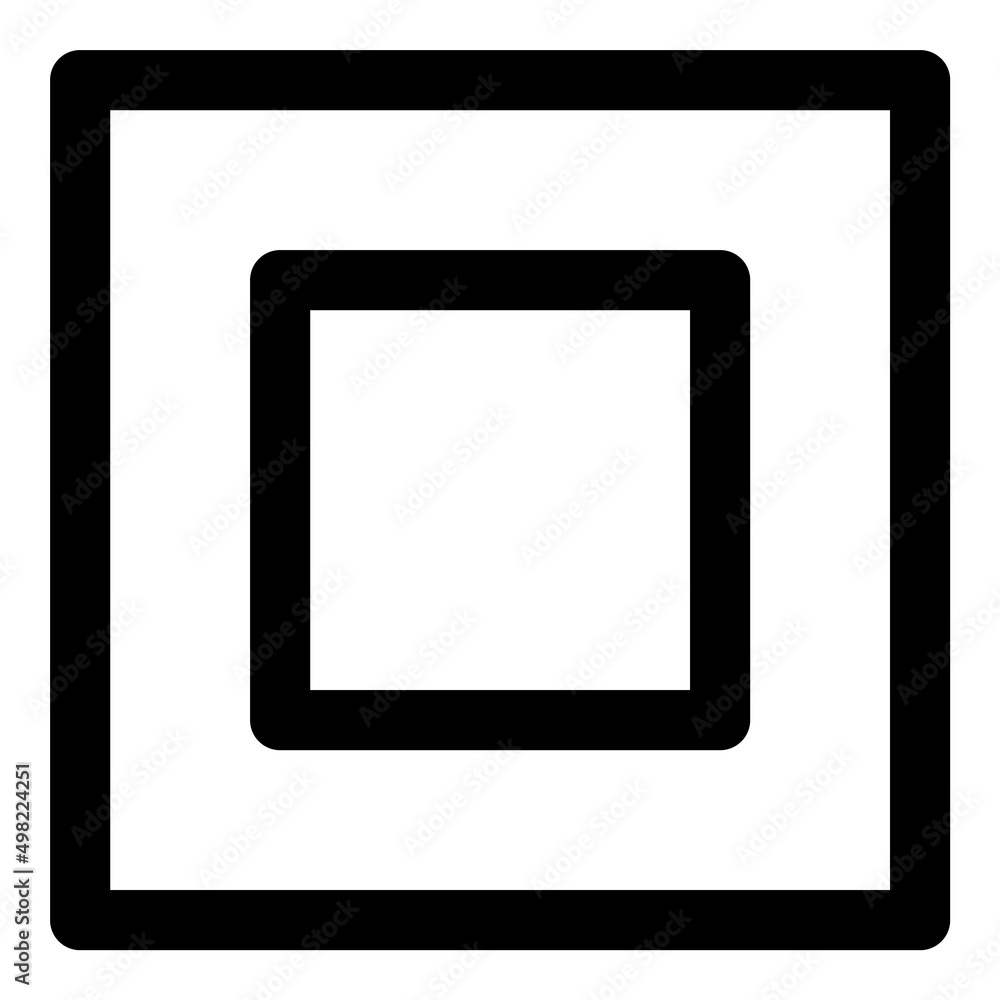 Square Flat Icon Isolated On White Background