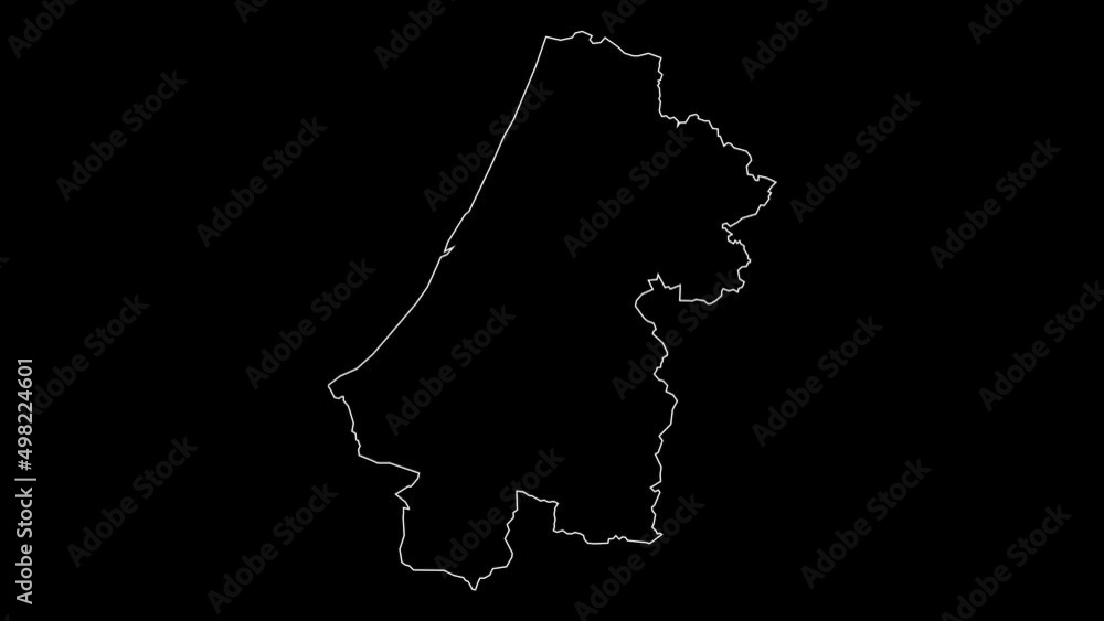 Rabat-Sale-Kenitra region map of Morocco outline animation Rabat-Sale-Kenitra region map of Morocco outline animation
