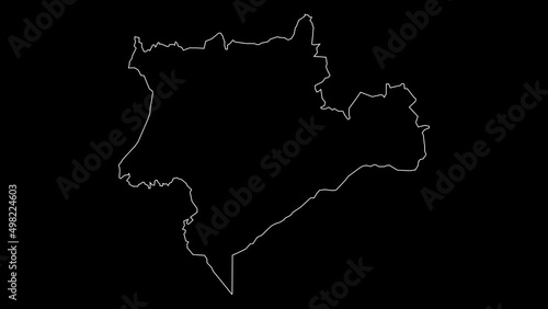 Souss-Massa region map of Morocco outline animation