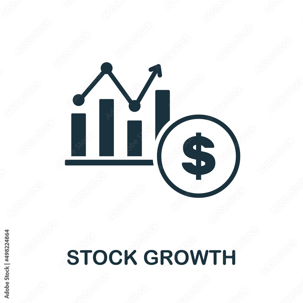 Obraz premium Stock Growth icon. Monochrome simple Stock Growth icon for templates, web design and infographics