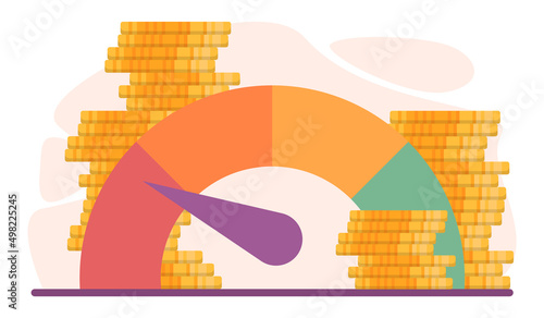 Budget contraction concept. Bankruptcy or financiall crisis with falling
