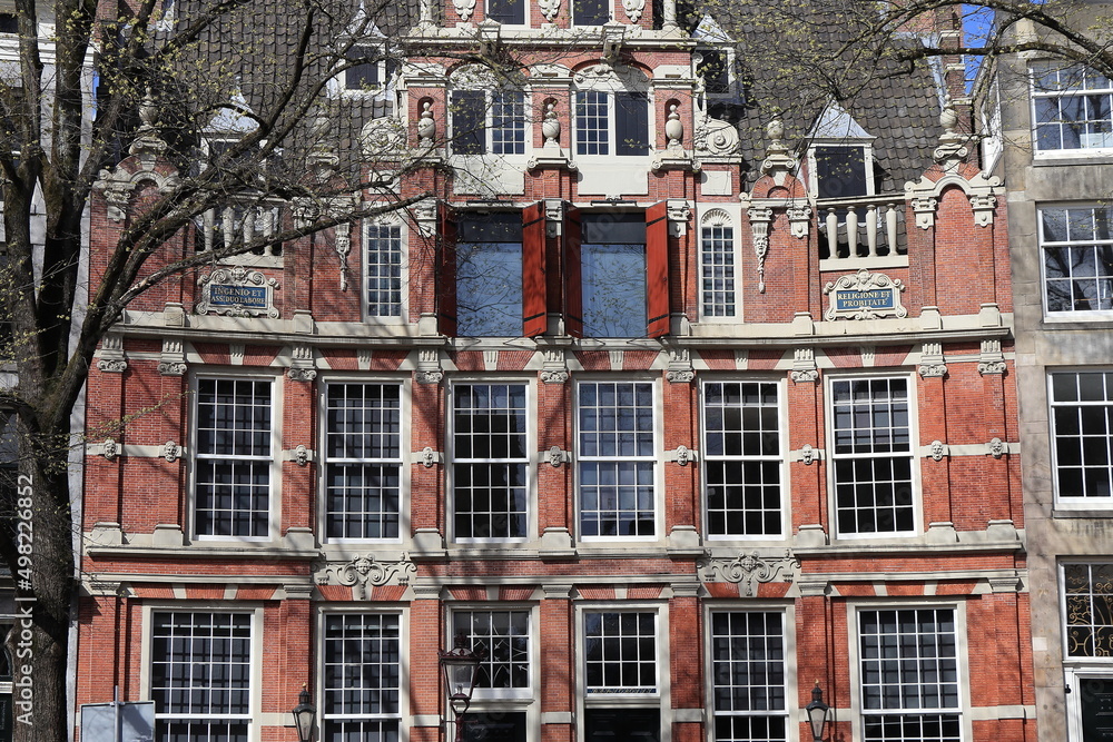 Amsterdam Herengracht Canal Historic Bartolotti House Facade, Netherlands