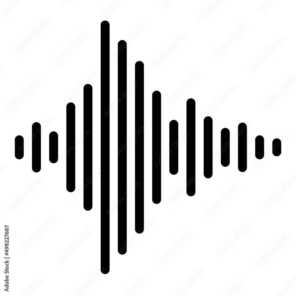 Waveform Flat Icon Isolated On White Background Waveform Flat Icon Isolated On White Background