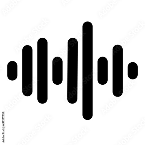 Sound Wave Flat Icon Isolated On White Background