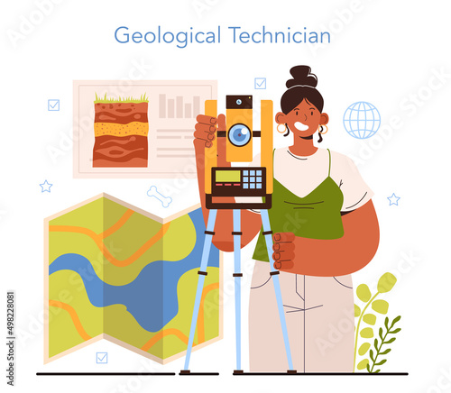 Diverse women in science. Female geological technician support scientists