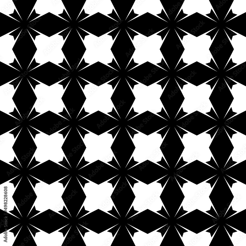 Fototapeta premium Abstract geometric seamless pattern. Black and white style pattern with circle and line.Geometric ornamental vector pattern. Seamless design texture.Geometric Ornamental pattern. Traditional Arabic.