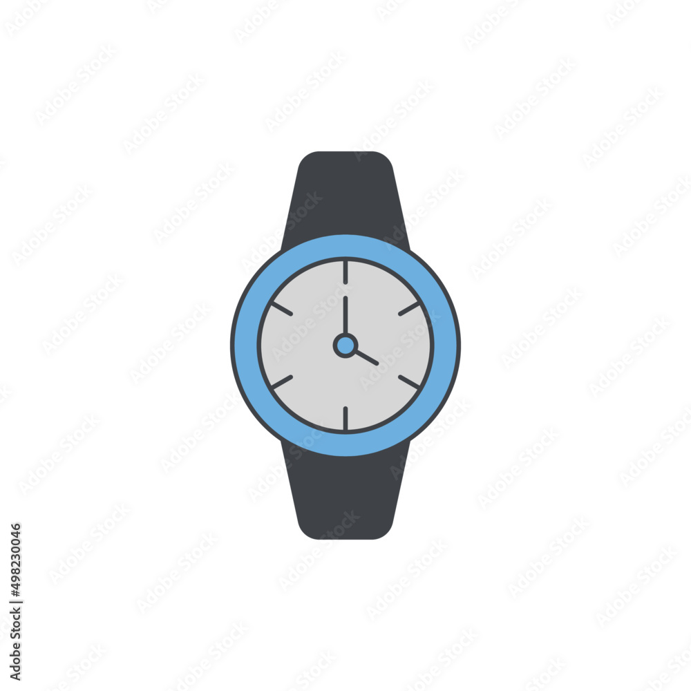 wristwatch icon in color icon, isolated on white background wristwatch icon in color icon, isolated on white background