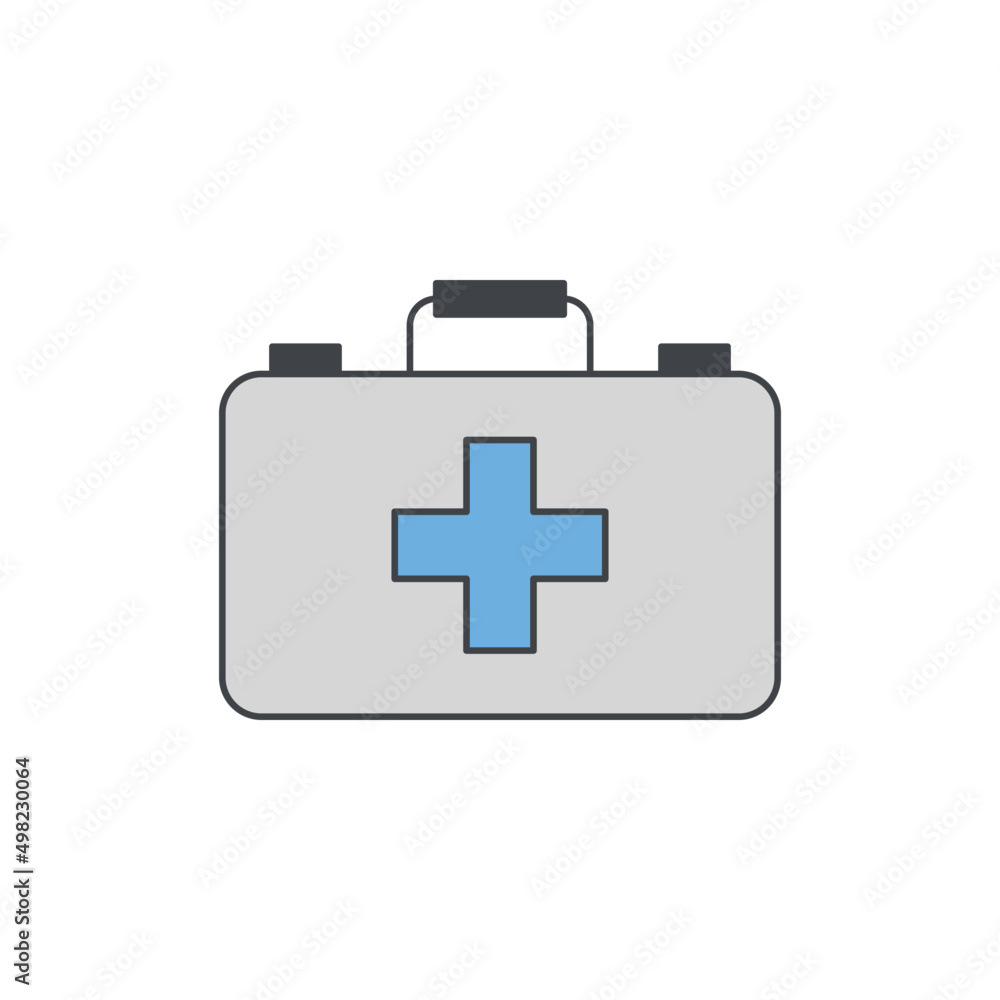 First aid kit icon in color icon, isolated on white background First aid kit icon in color icon, isolated on white background