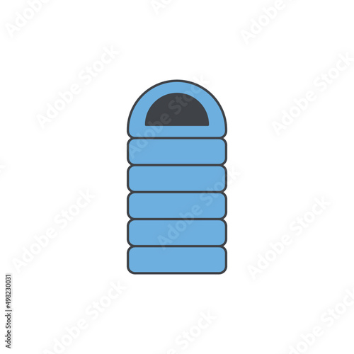 Outdoors Sleeping  camping bag  icon in color icon, isolated on white background 