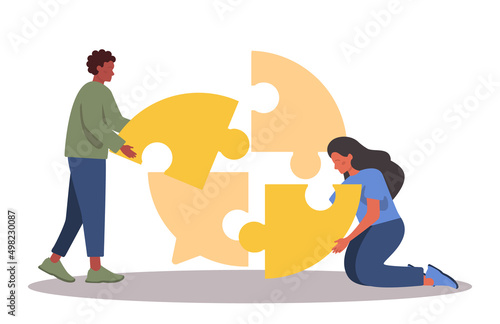 Negotiation concept. Opposite opinions, directions, interests and points