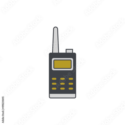 Communication handheld radio icon in color icon, isolated on white background 