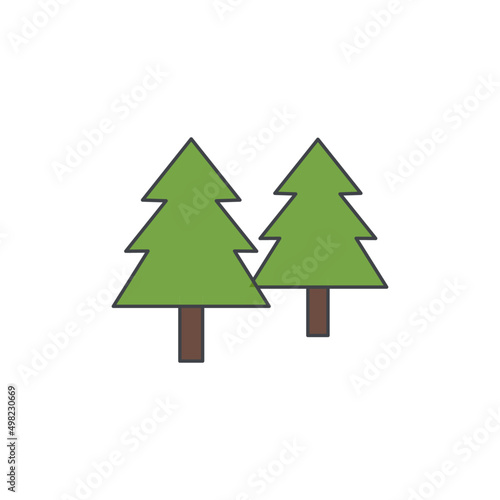 Coniferous icon in color icon, isolated on white background 