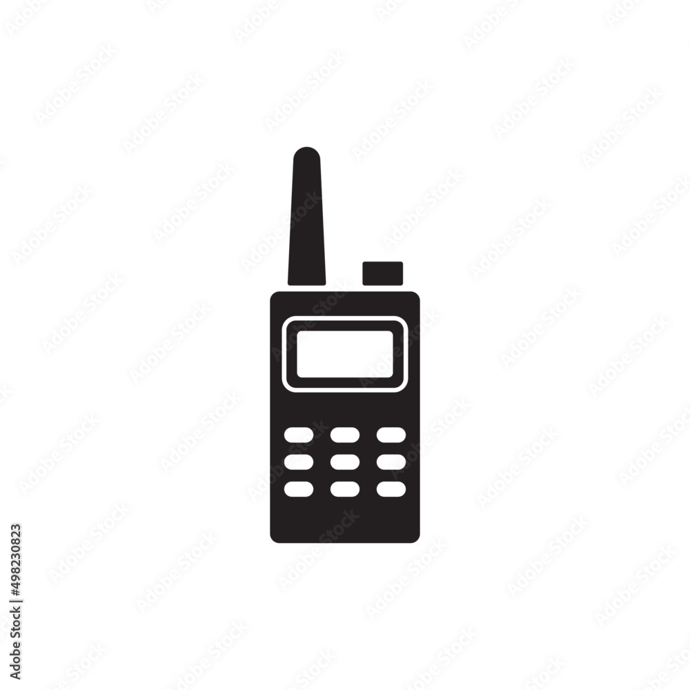 Communication handheld radio icon in black flat glyph, filled style isolated on white background Communication handheld radio icon in black flat glyph, filled style isolated on white background
