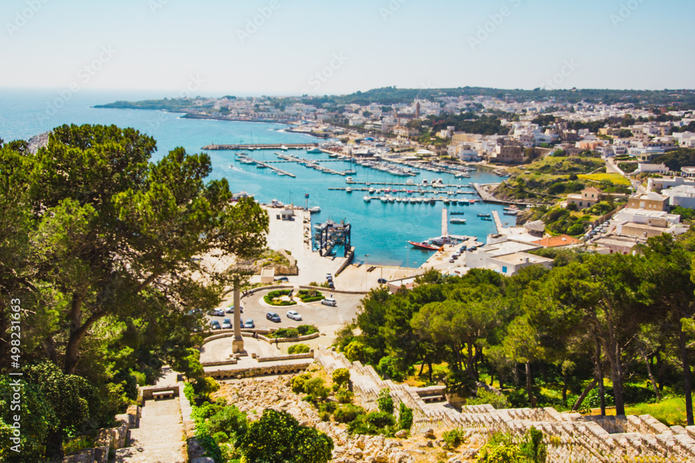 View of the port and town of Leuca