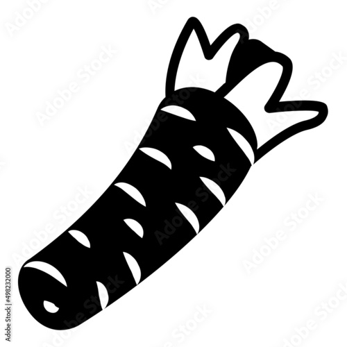 Japanese horseradish vector icon design, Condiments and Spices symbol, Food cooking ingredients Sign, Herbs and table sauce stock illustration, Green Wasabi Concept, 