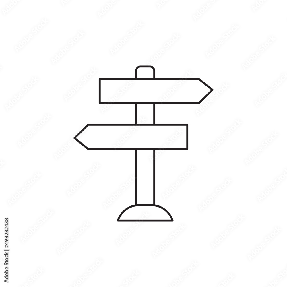 Directions information signage icon line style icon, style isolated on white background Directions information signage icon line style icon, style isolated on white background
