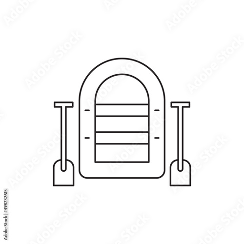 Life boat icon line style icon, style isolated on white background