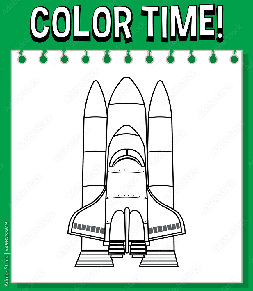 Worksheets template with color time! text