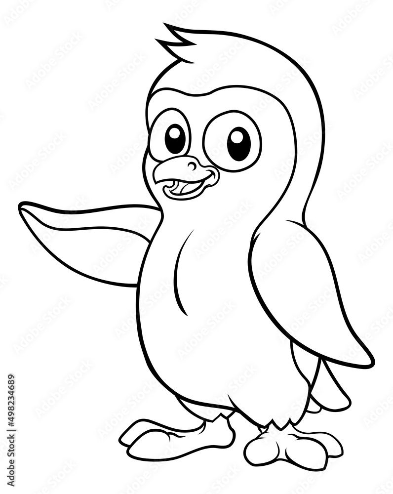 Penguin Bird Coloring Cartoon Wildlife Mascot Penguin Bird Coloring Cartoon Wildlife Mascot