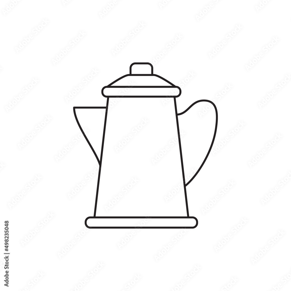 Coffee pot icon line style icon, style isolated on white background Coffee pot icon line style icon, style isolated on white background