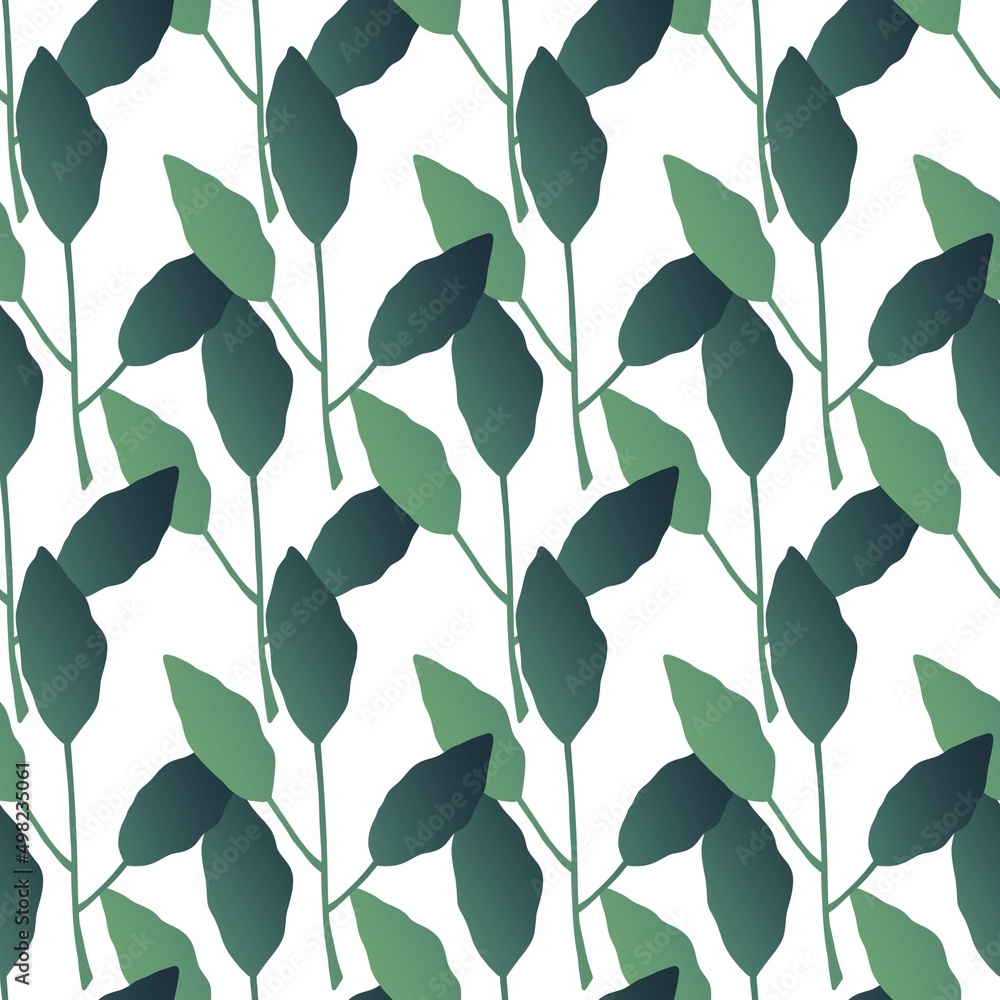 Seamless floral pattern with leaves for fabrics and textiles