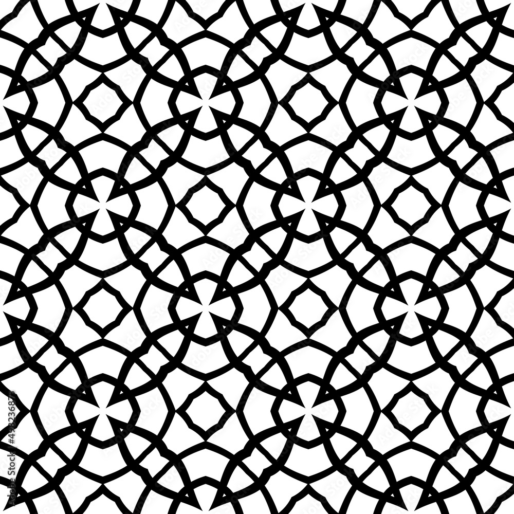 Fototapeta premium Abstract vintage geometric wallpaper pattern seamless background.Modern scandinavian style.Abstract classical background in black and white color.abstract texture, monochrome fashion design.