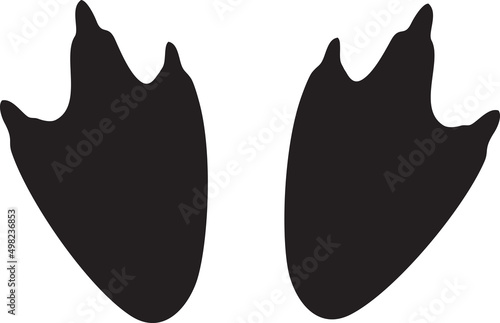 Penguin feet black and white vector illustration