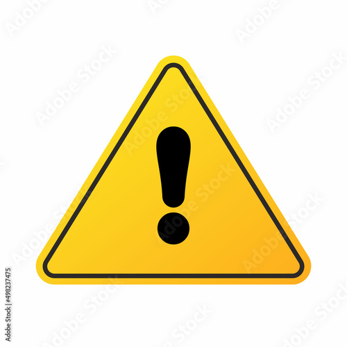 Attention icon. Warning sign with an exclamation mark symbol. Vector illustration.