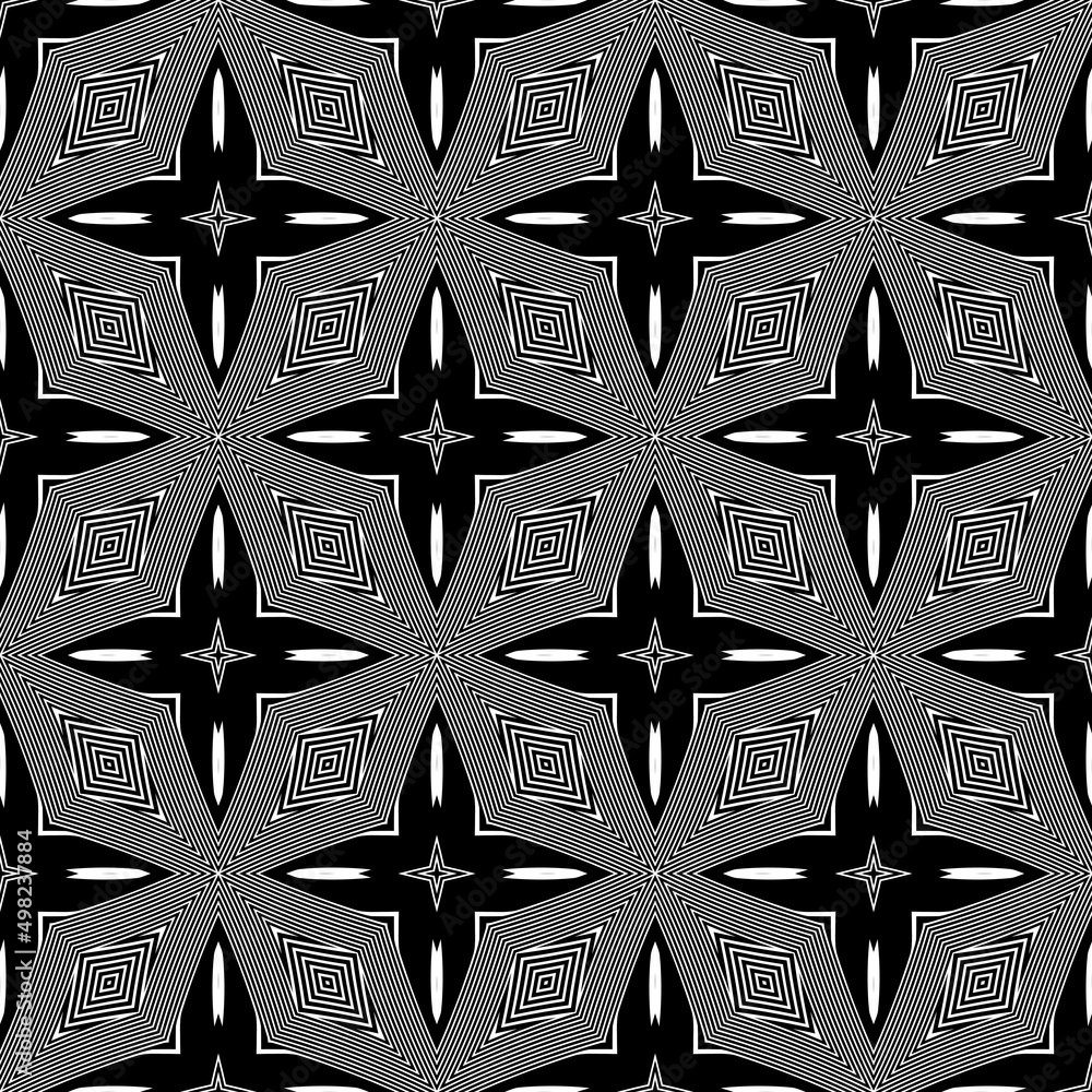 Obraz premium Geometric seamless patterns. Abstract geometric Curved textures. Seamless monochrome backgrounds.Endless texture can be used for wallpaper, pattern fills, web page background,surface texture.