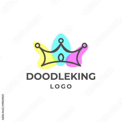 cute crown doodle style vector logo design element