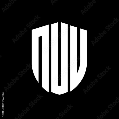 NUU letter logo design. NUU modern letter logo with black background. NUU creative  letter logo. simple and modern letter logo. vector logo modern alphabet font overlap style. Initial letters NUU  photo