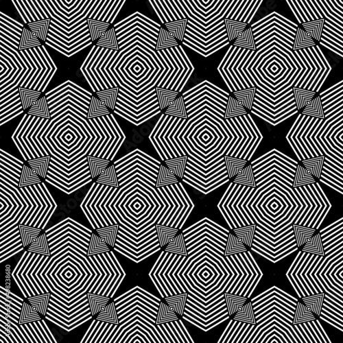 Abstract vintage geometric wallpaper pattern seamless background.Modern scandinavian style.Abstract classical background in black and white color.abstract texture, monochrome fashion design. © vandana